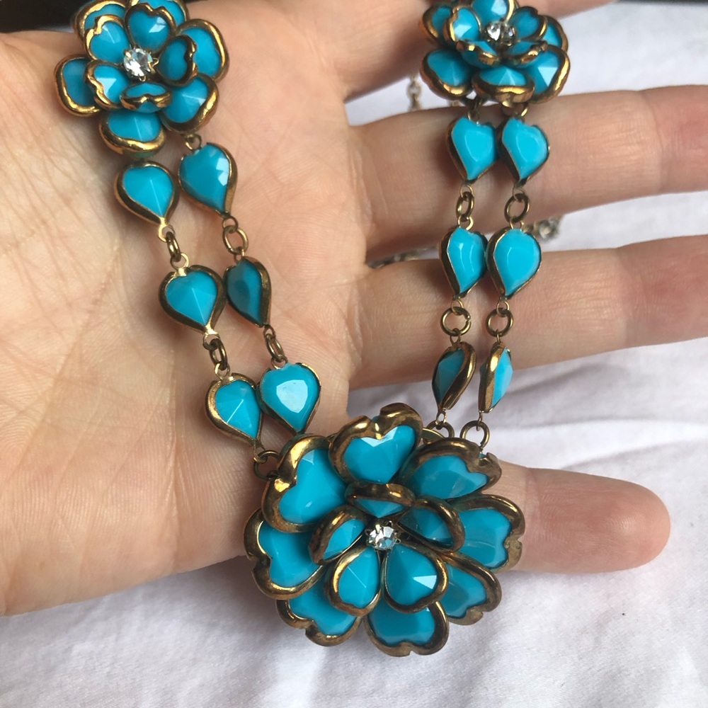 Turqouise Floral Statement Necklace